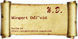 Wingert Dávid névjegykártya