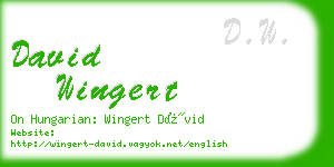 david wingert business card